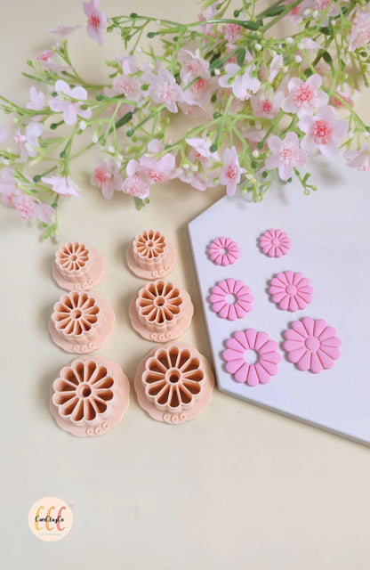 Emporte-pièces 3D pâquerettes 12 pétales pour la fabrication de bijoux en argile polymère, créoles interchangeables
