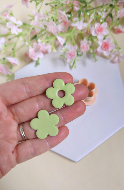 Emporte-pièces en forme de fleurs donuts 5 pétales 25mm pour la fabrication de bijoux en argile polymère, pampilles créoles interchangeables