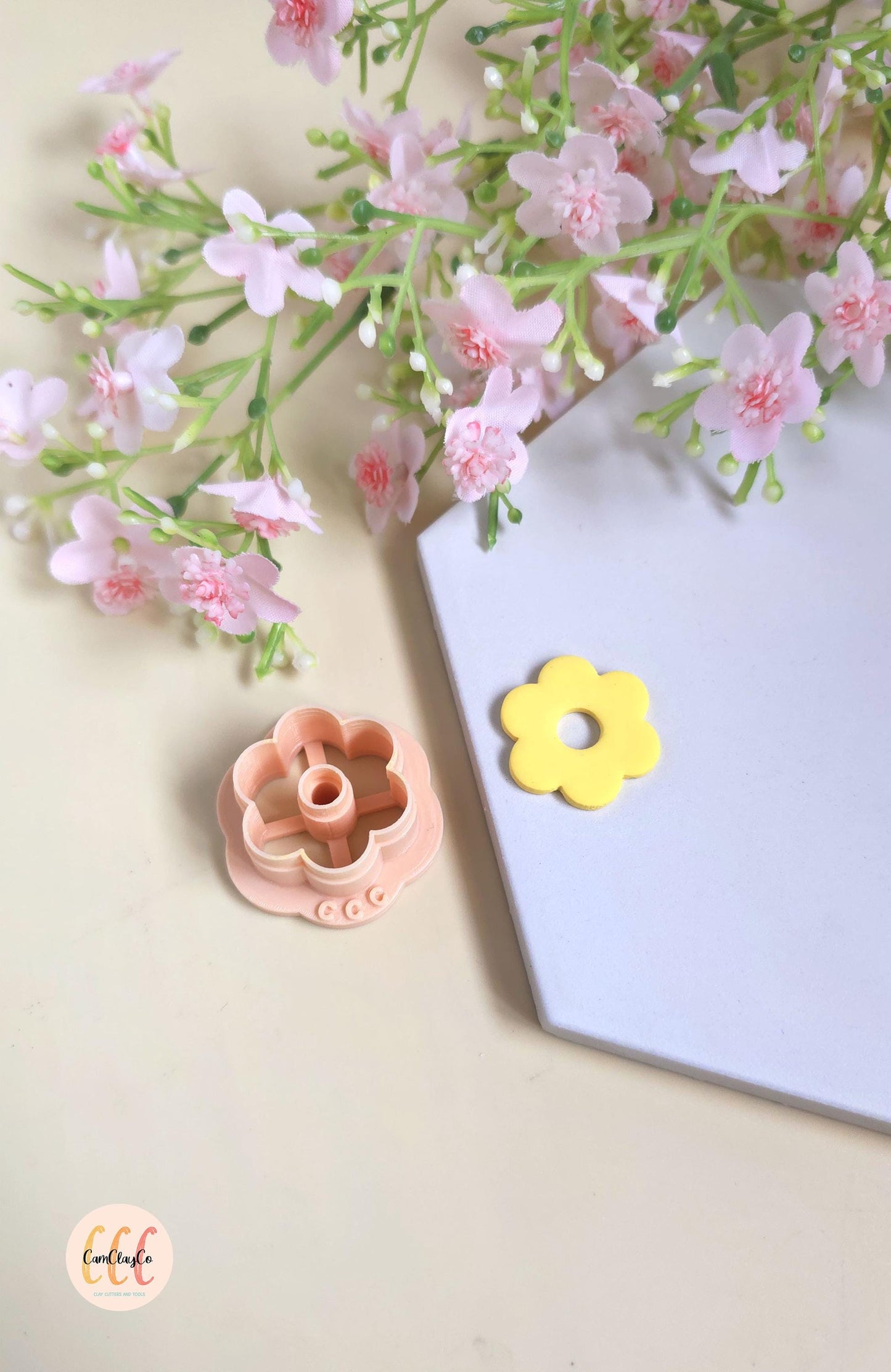 Emporte-pièces en forme de fleurs donuts 6 pétales 25mm pour la fabrication de bijoux en argile polymère, pampilles créoles interchangeables