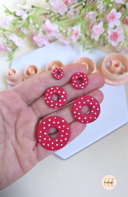 Emporte-pièce 3D en forme de cercle donut pour la fabrication de bijoux en argile polymère, créoles interchangeables, pampilles