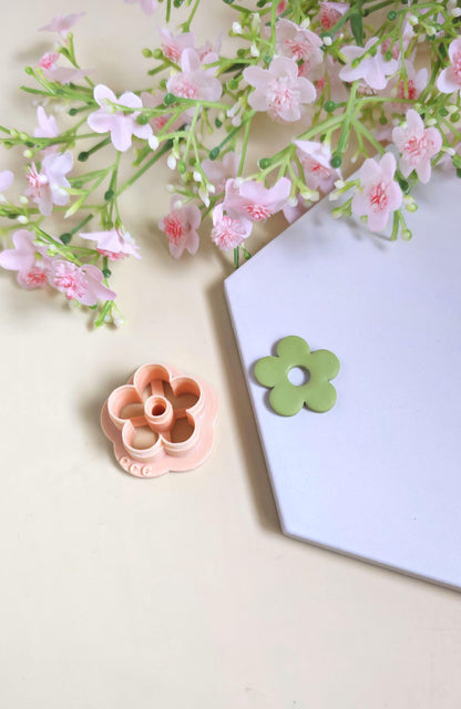 Emporte-pièces en forme de fleurs donuts 5 pétales 25mm pour la fabrication de bijoux en argile polymère, pampilles créoles interchangeables