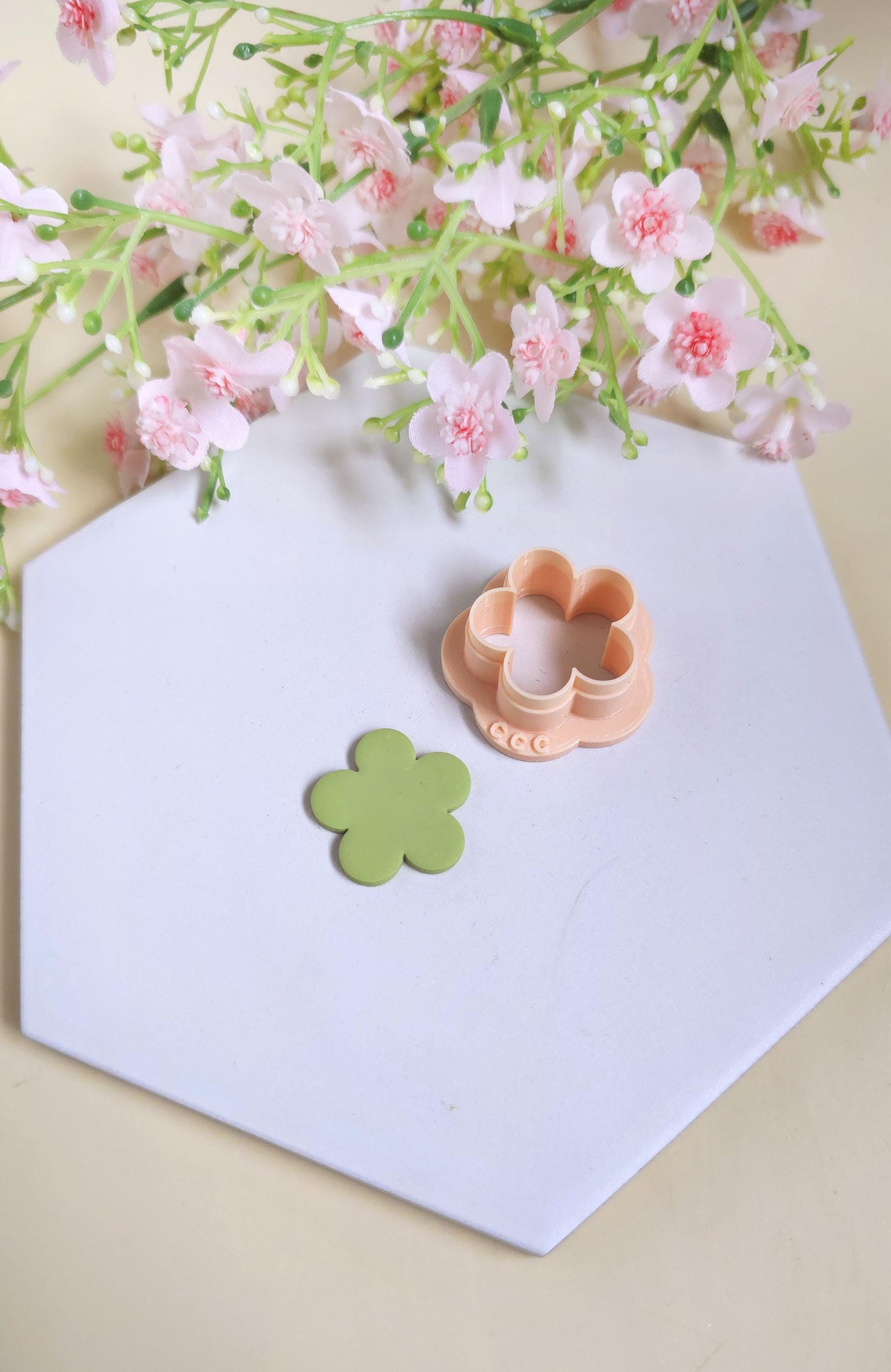 Emporte-pièces en forme de fleurs donuts 5 pétales 25mm pour la fabrication de bijoux en argile polymère, pampilles créoles interchangeables