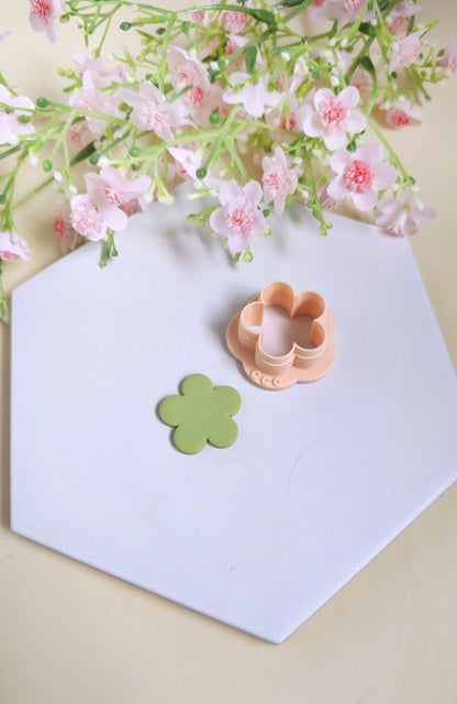 Emporte-pièces en forme de fleurs donuts 5 pétales 25mm pour la fabrication de bijoux en argile polymère, pampilles créoles interchangeables