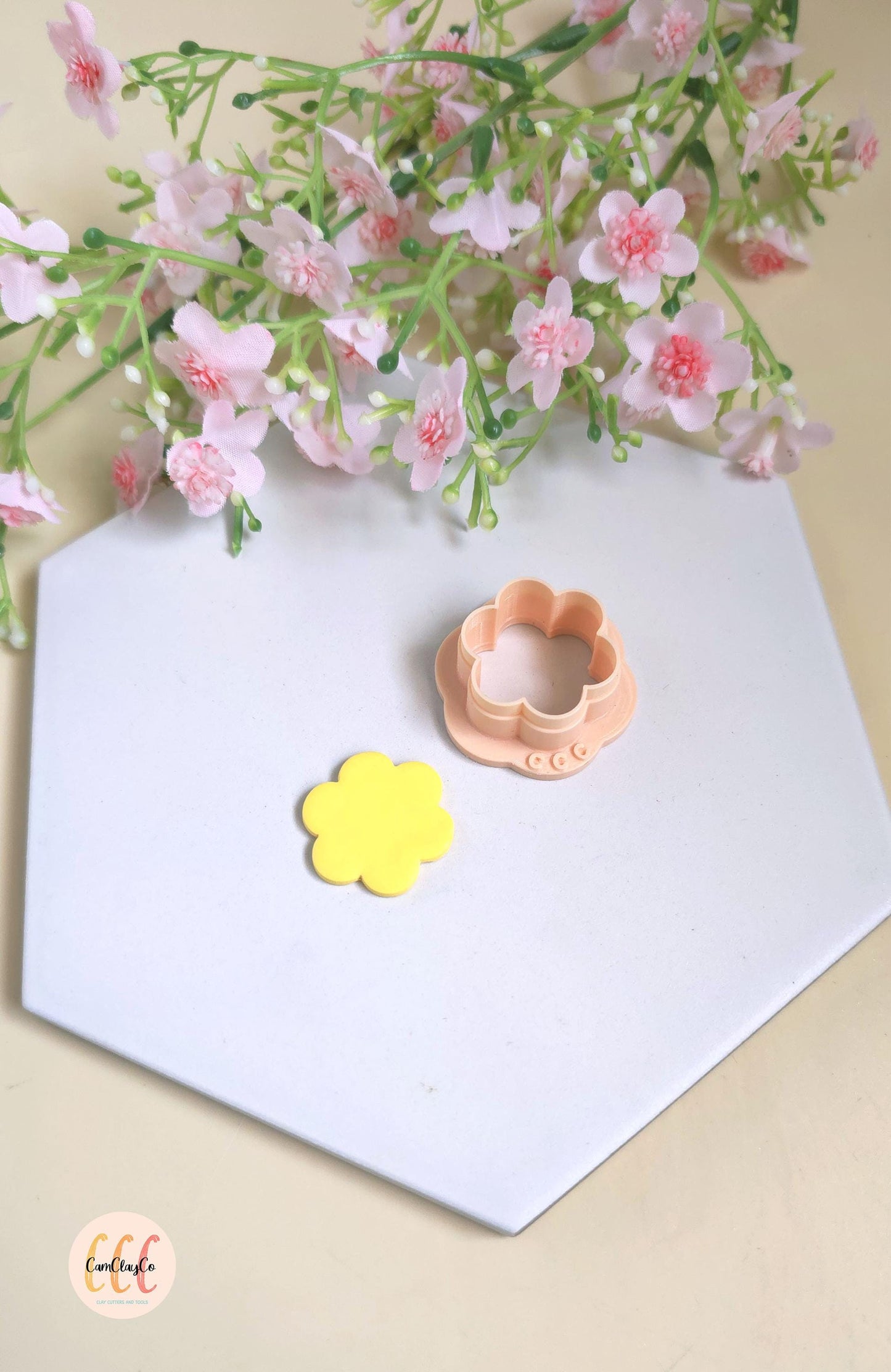 Emporte-pièces en forme de fleurs donuts 6 pétales 25mm pour la fabrication de bijoux en argile polymère, pampilles créoles interchangeables