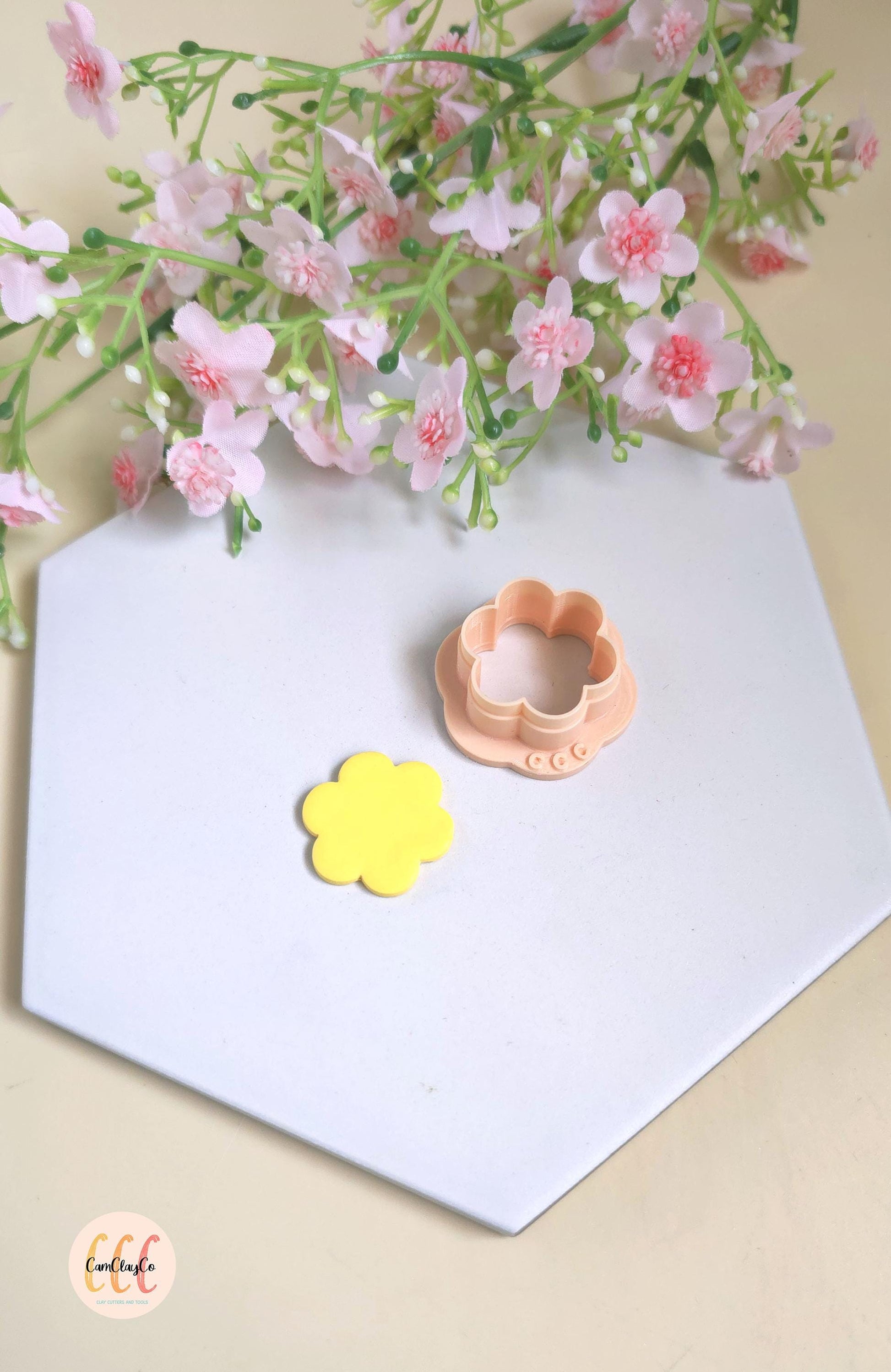 Emporte-pièces en forme de fleurs donuts 6 pétales 25mm pour la fabrication de bijoux en argile polymère, pampilles créoles interchangeables
