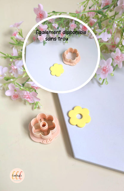 Emporte-pièces en forme de fleurs donuts 6 pétales 25mm pour la fabrication de bijoux en argile polymère, pampilles créoles interchangeables