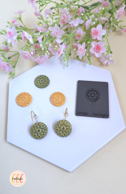 Mini tapis de texture, fleur tournesol, création de bijoux en argile polymère - MTT01