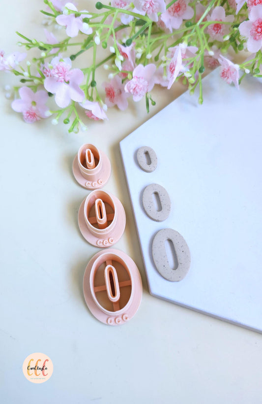 Emporte-pièces 3D en forme d'ovales donut ovale pour la fabrication de bijoux en argile polymère, créoles interchangeables, pampilles