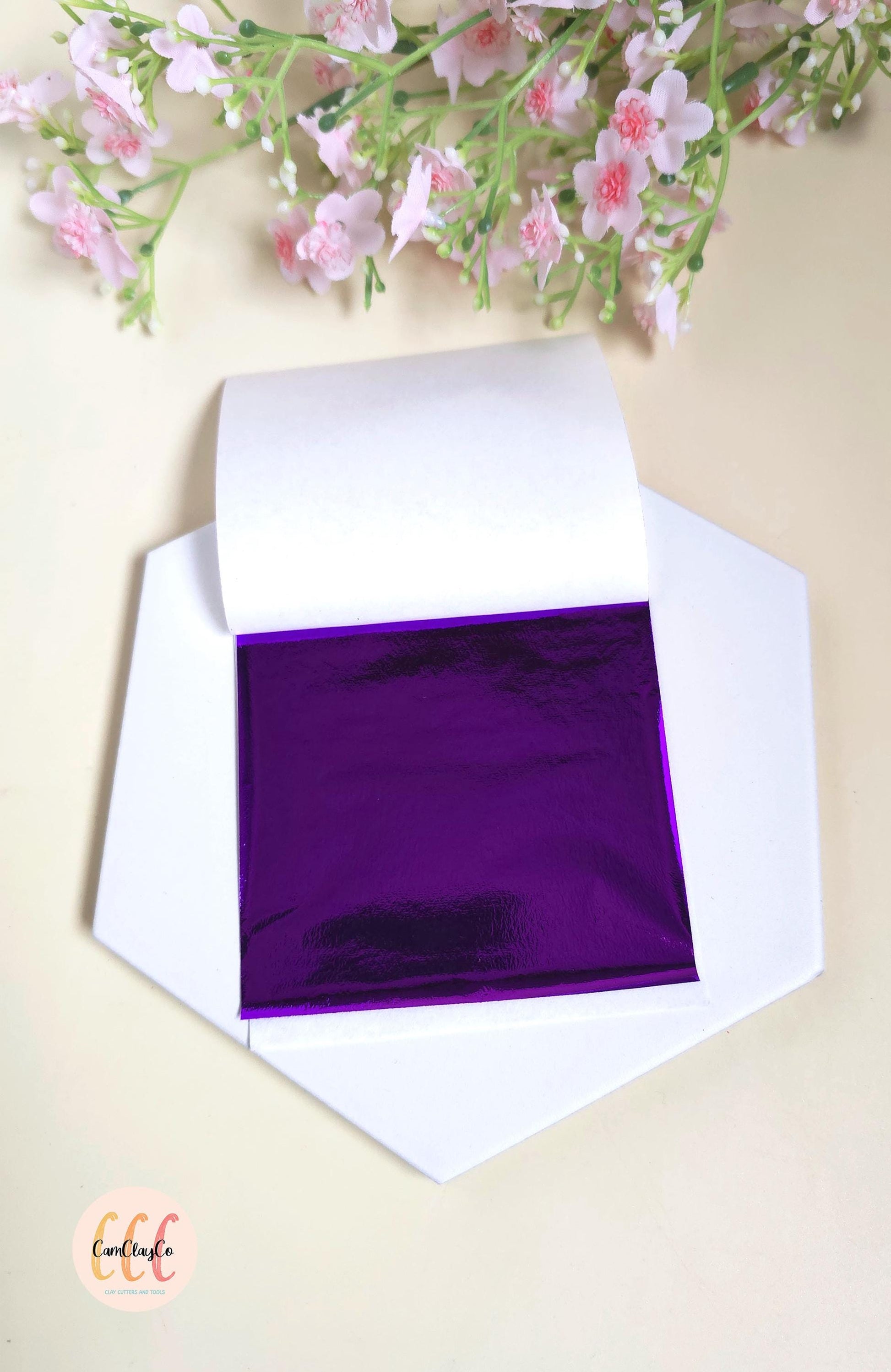 10 feuilles d'or - Violet - Outil pour argile polymère et résine