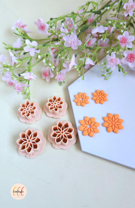 Emporte-pièces 3D en forme de fleurs 8 pétales pointus pour la fabrication de bijoux en argile polymère, créoles interchangeables, pampilles