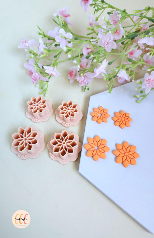 Emporte-pièces 3D en forme de fleurs 8 pétales pointus pour la fabrication de bijoux en argile polymère, créoles interchangeables, pampilles