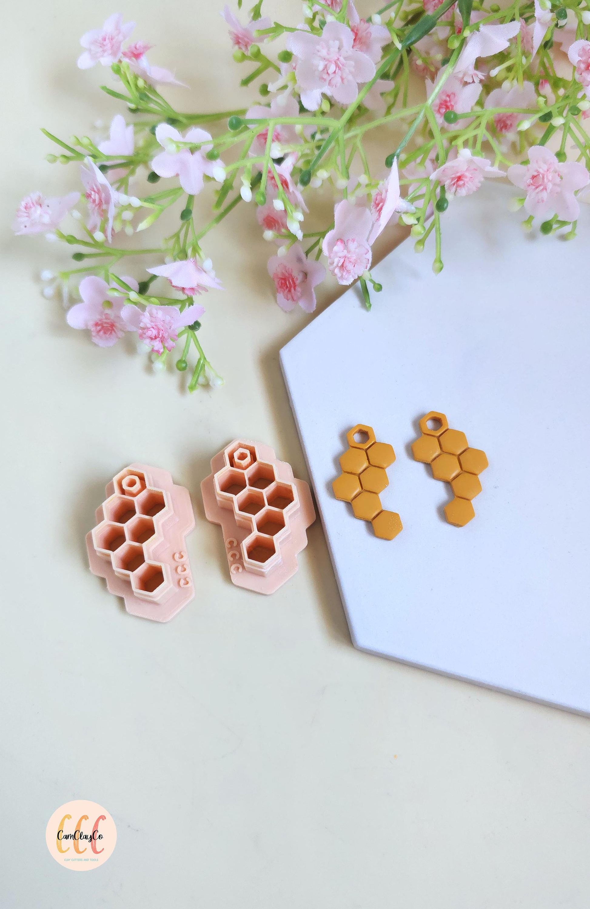 Emporte-pièces 3D en forme de nids d'abeille pour la fabrication de bijoux en argile polymère, créoles interchangeables, pampilles