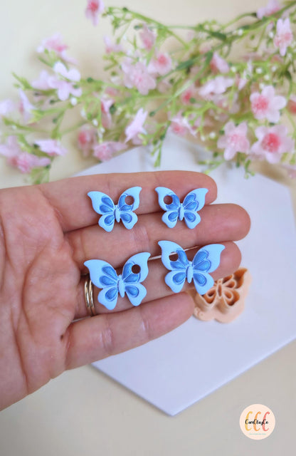 Emporte-pièces 3D en forme de papillons pour la fabrication de bijoux en argile polymère, créoles interchangeables, pampilles