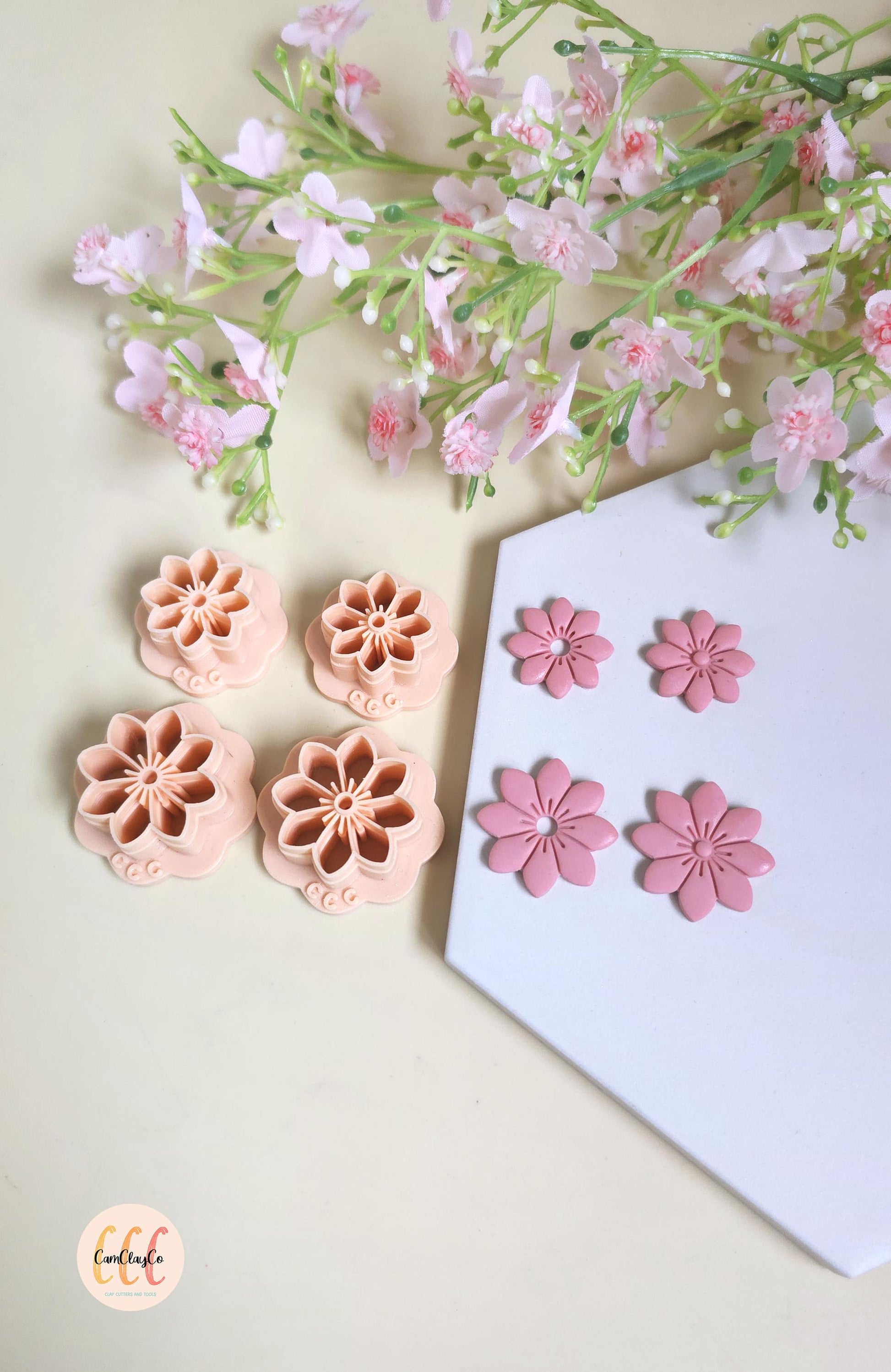 Emporte-pièces 3D fleurs 8 pétales pointus estampés pour la fabrication de bijoux en argile polymère, créoles interchangeables, pampilles