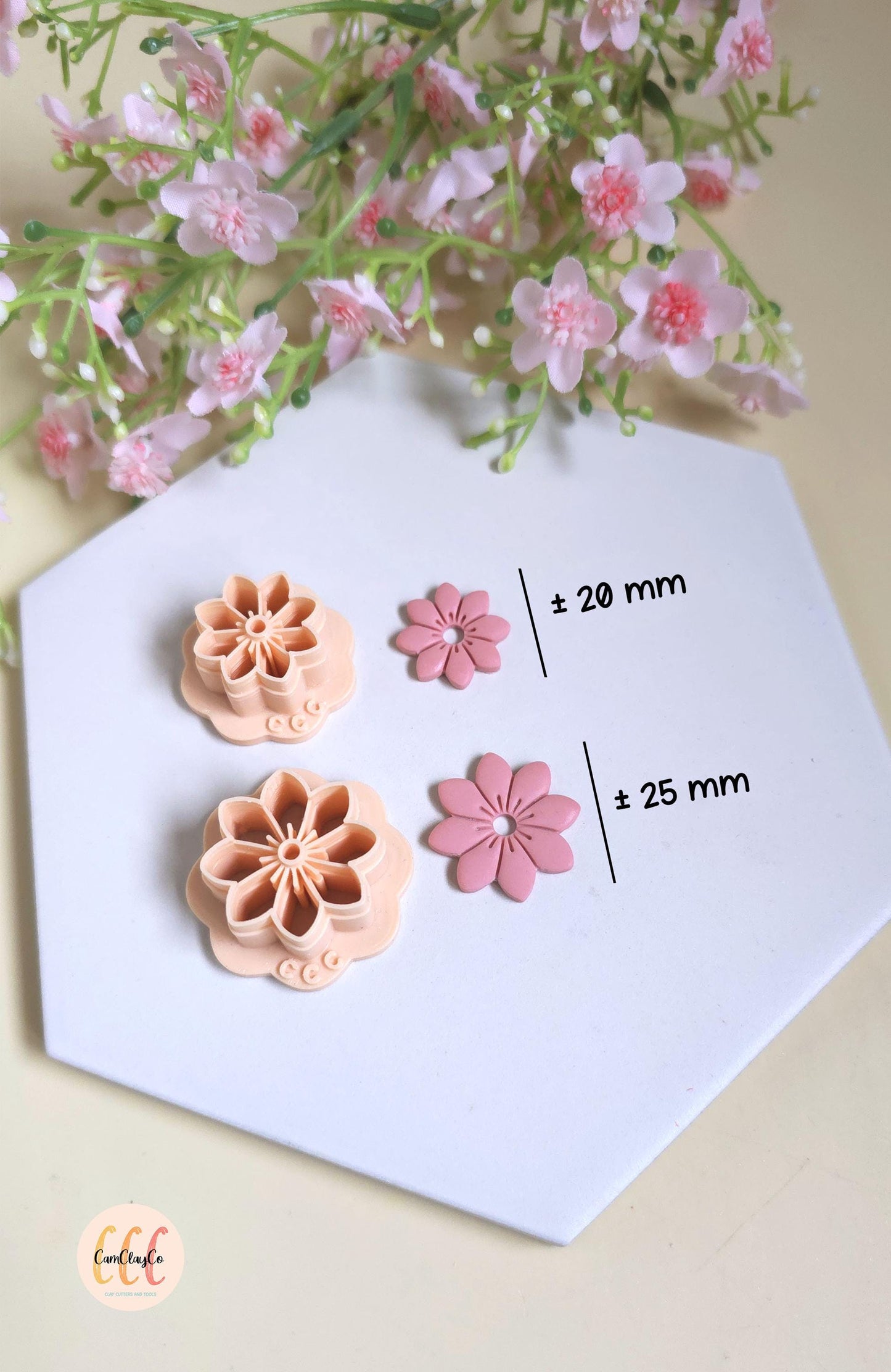 Emporte-pièces 3D fleurs 8 pétales pointus estampés pour la fabrication de bijoux en argile polymère, créoles interchangeables, pampilles