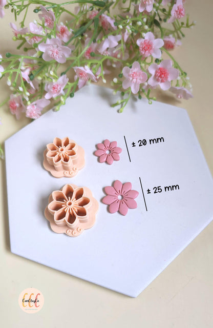 Emporte-pièces 3D fleurs 8 pétales pointus estampés pour la fabrication de bijoux en argile polymère, créoles interchangeables, pampilles