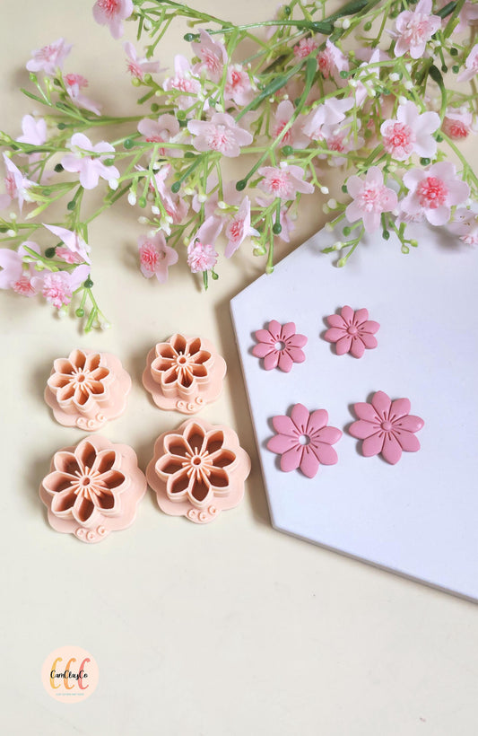 Emporte-pièces 3D fleurs 8 pétales pointus estampés pour la fabrication de bijoux en argile polymère, créoles interchangeables, pampilles