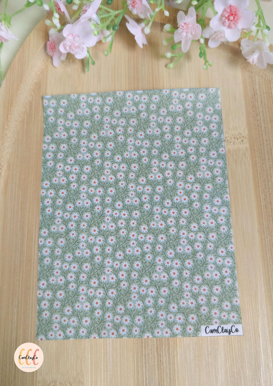 Feuille de transfert soluble à l'eau - Fleurs feuilles 02