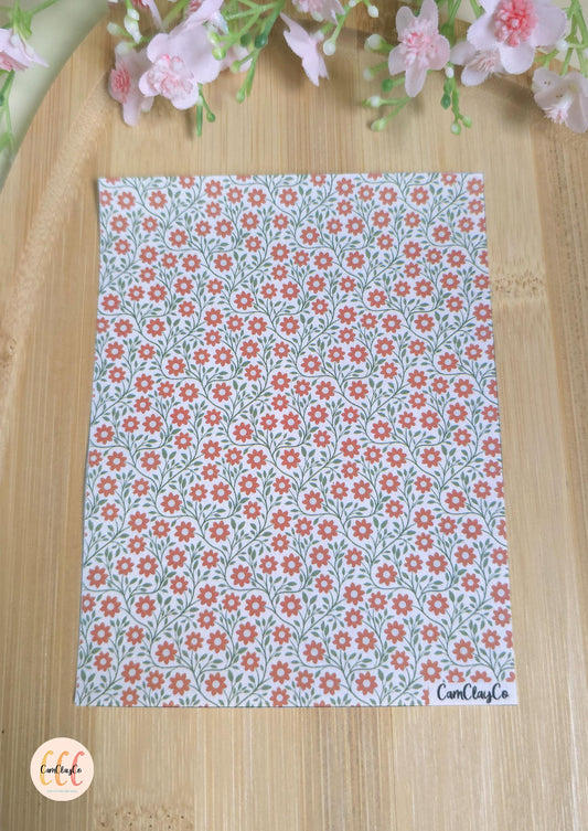 Feuille de transfert soluble à l'eau - Fleurs feuilles 05
