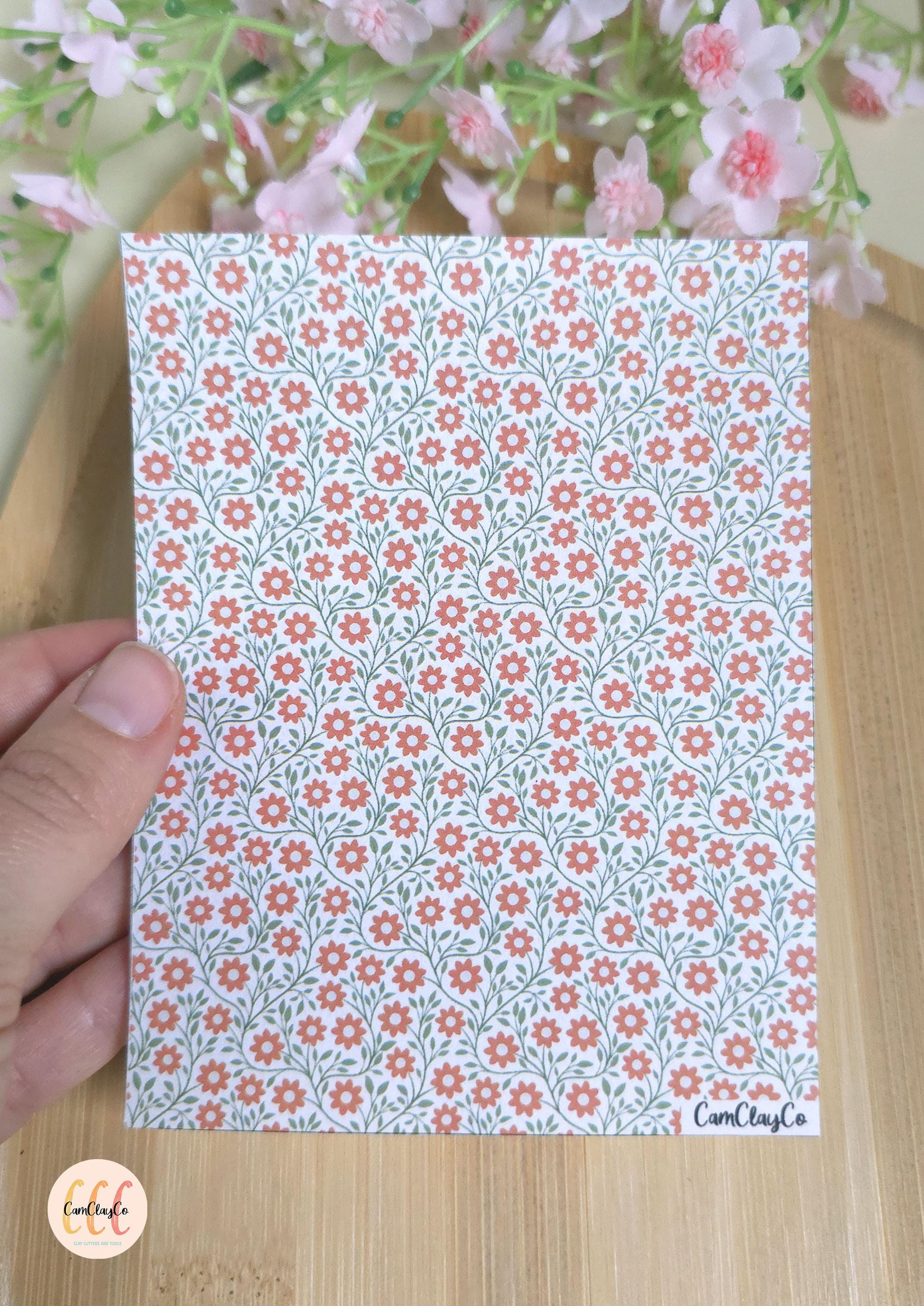 Feuille de transfert soluble à l'eau - Fleurs feuilles 05