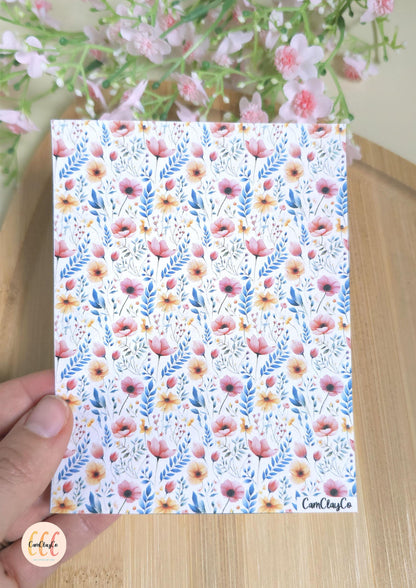 Feuille de transfert soluble à l'eau - Pastel flowers 05