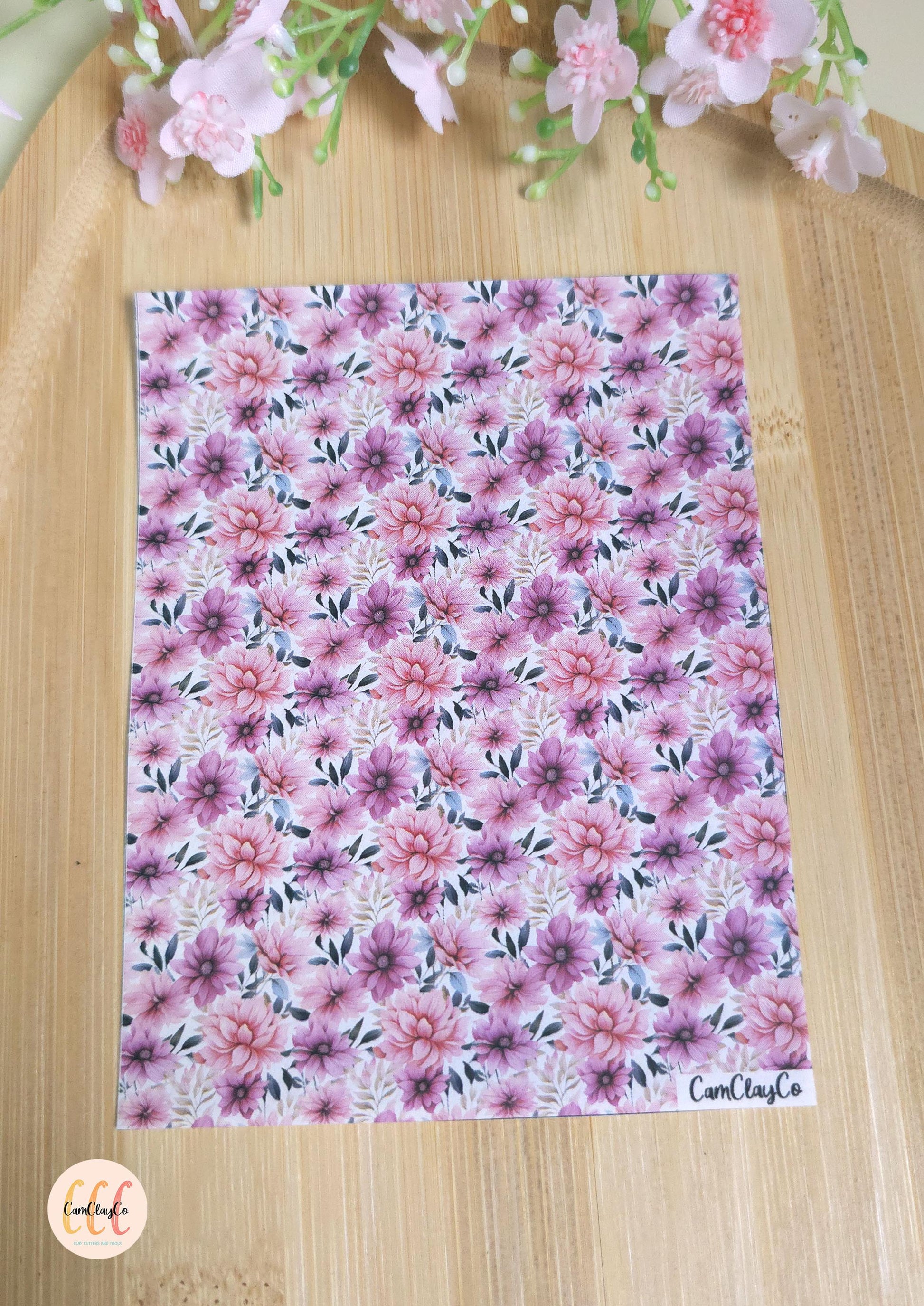 Feuille de transfert soluble à l'eau - Pastel flowers 06