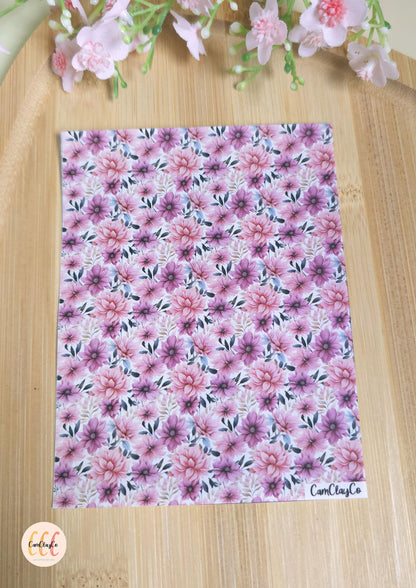 Feuille de transfert soluble à l'eau - Pastel flowers 06