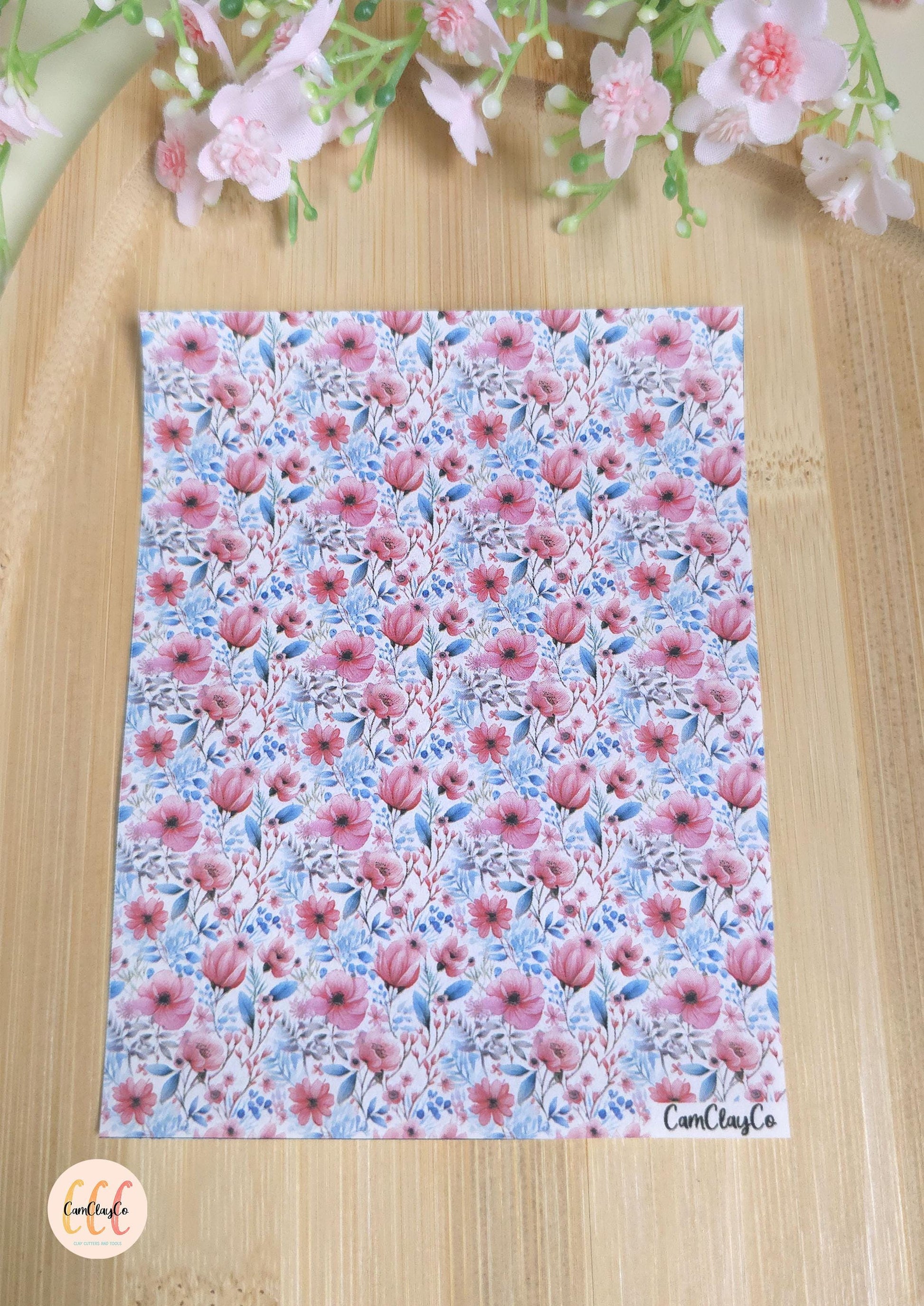Feuille de transfert soluble à l'eau - Pastel flowers 015