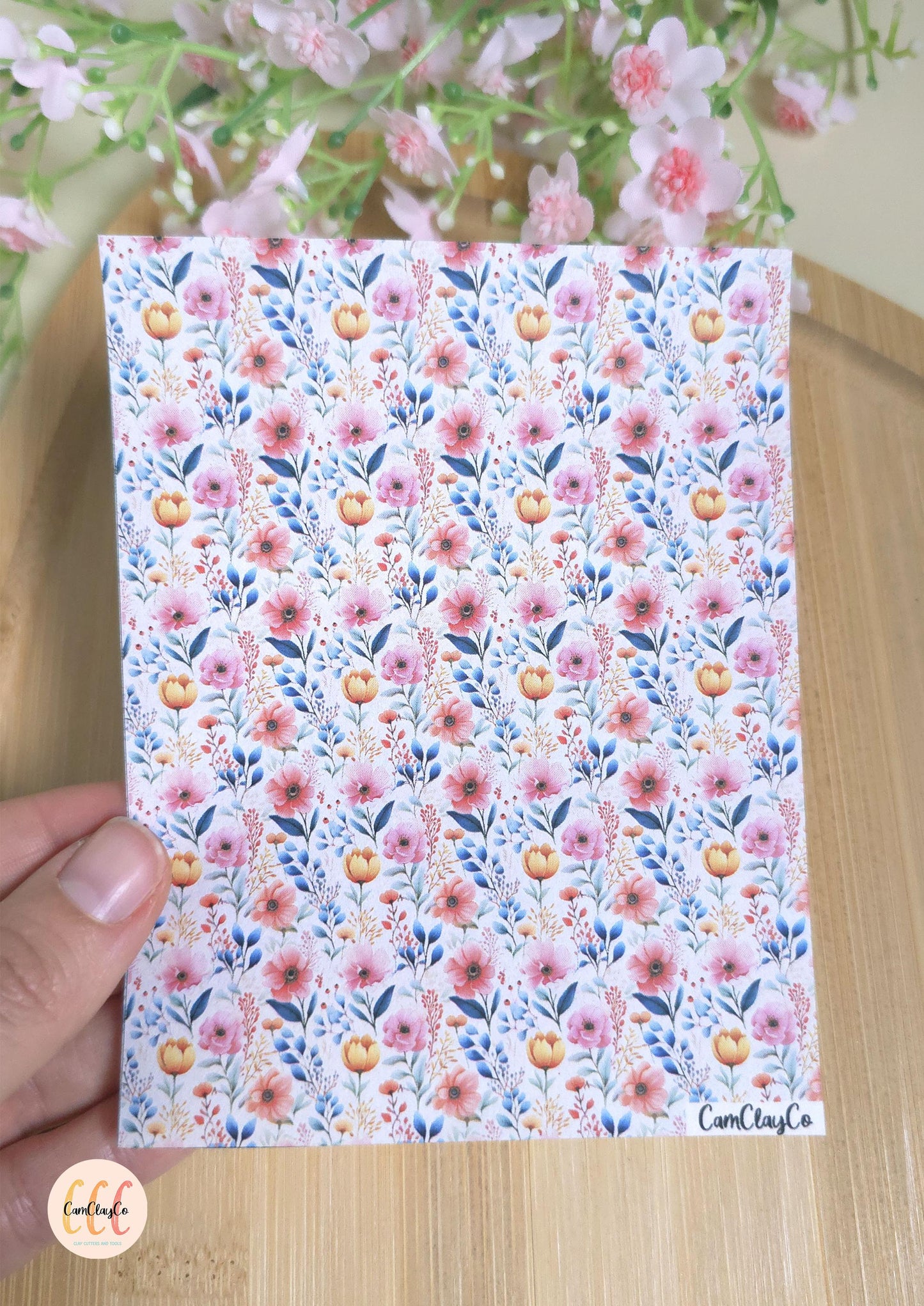 Feuille de transfert soluble à l'eau - Pastel flowers 016
