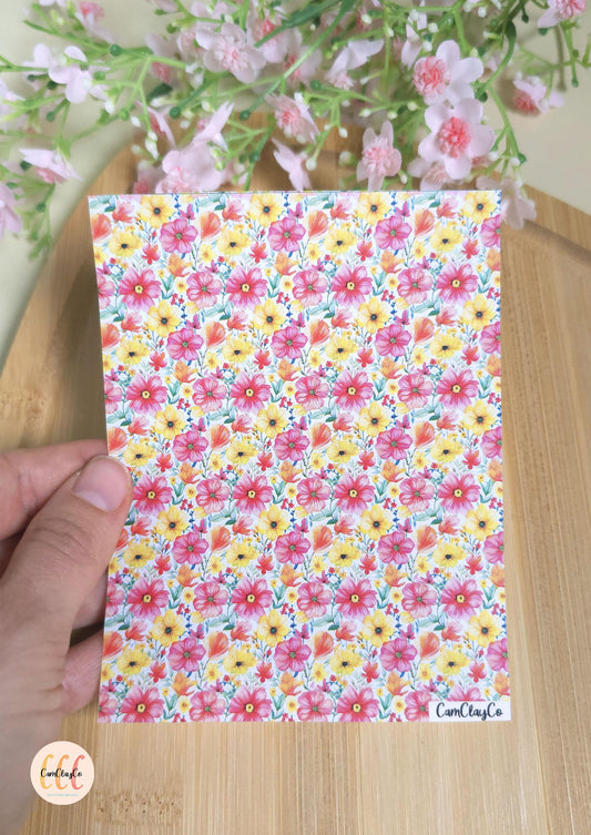 Feuille de transfert soluble à l'eau - Spring flowers 033