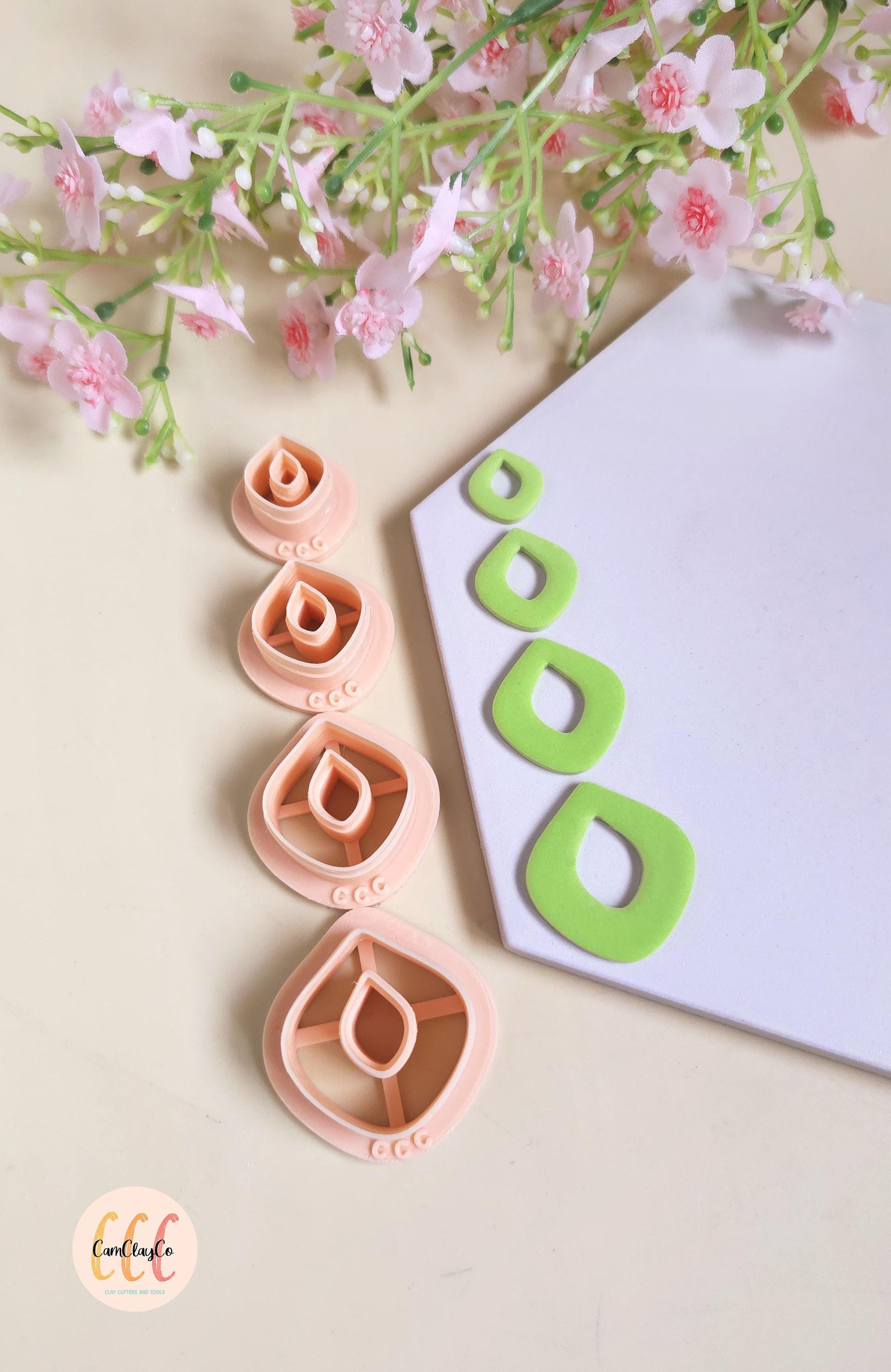 Emporte-pièces 3D forme de grosses gouttes organiques pour la fabrication de bijoux en argile polymère, créoles interchangeables, pampilles