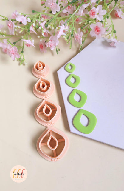 Emporte-pièces 3D forme de grosses gouttes organiques pour la fabrication de bijoux en argile polymère, créoles interchangeables, pampilles