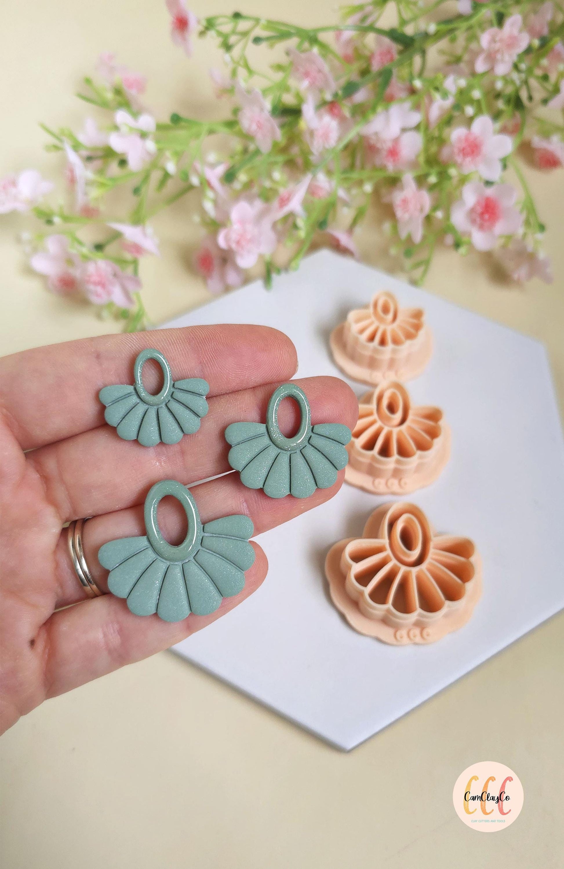 Emporte-pièces 3D en forme d'éventails et ovales pour la fabrication de bijoux en argile polymère, créoles interchangeables, pampilles
