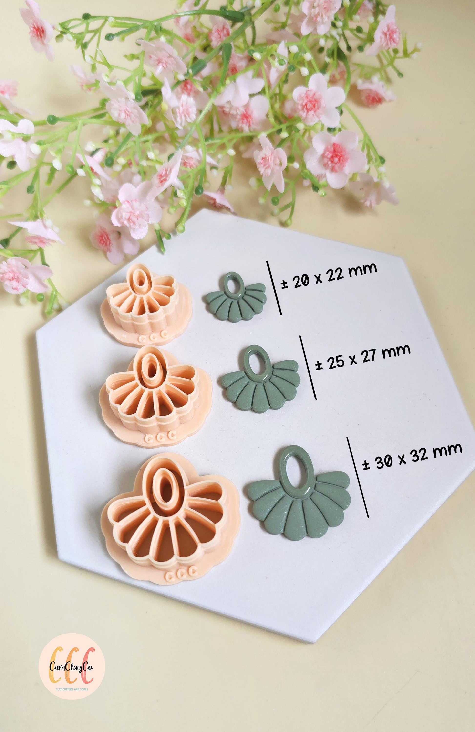 Emporte-pièces 3D en forme d'éventails et ovales pour la fabrication de bijoux en argile polymère, créoles interchangeables, pampilles