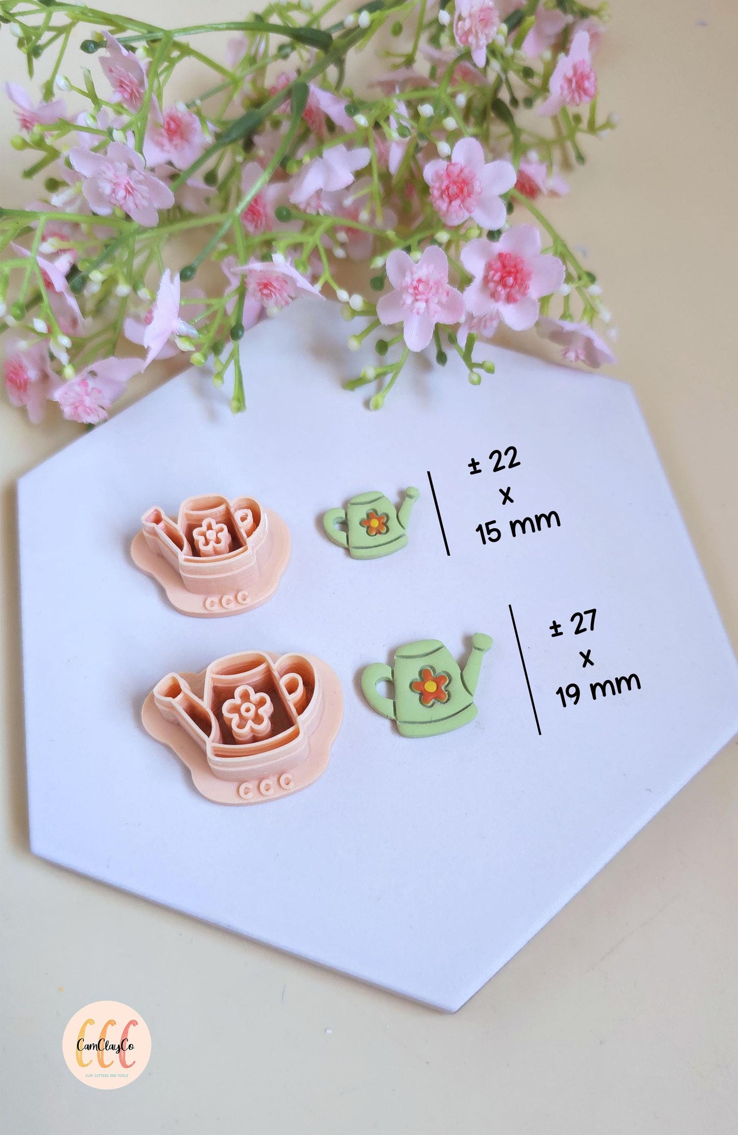 Emporte-pièces 3D en forme d'arrosoirs avec fleurs pour la fabrication de bijoux en argile polymère, créoles interchangeables, pampilles