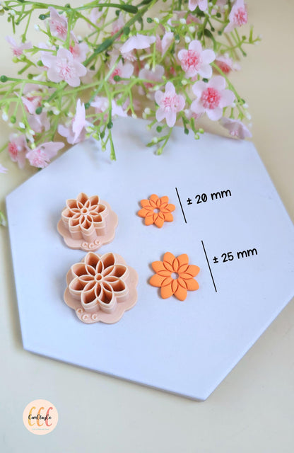 Emporte-pièces 3D en forme de fleurs 8 pétales pointus pour la fabrication de bijoux en argile polymère, créoles interchangeables, pampilles