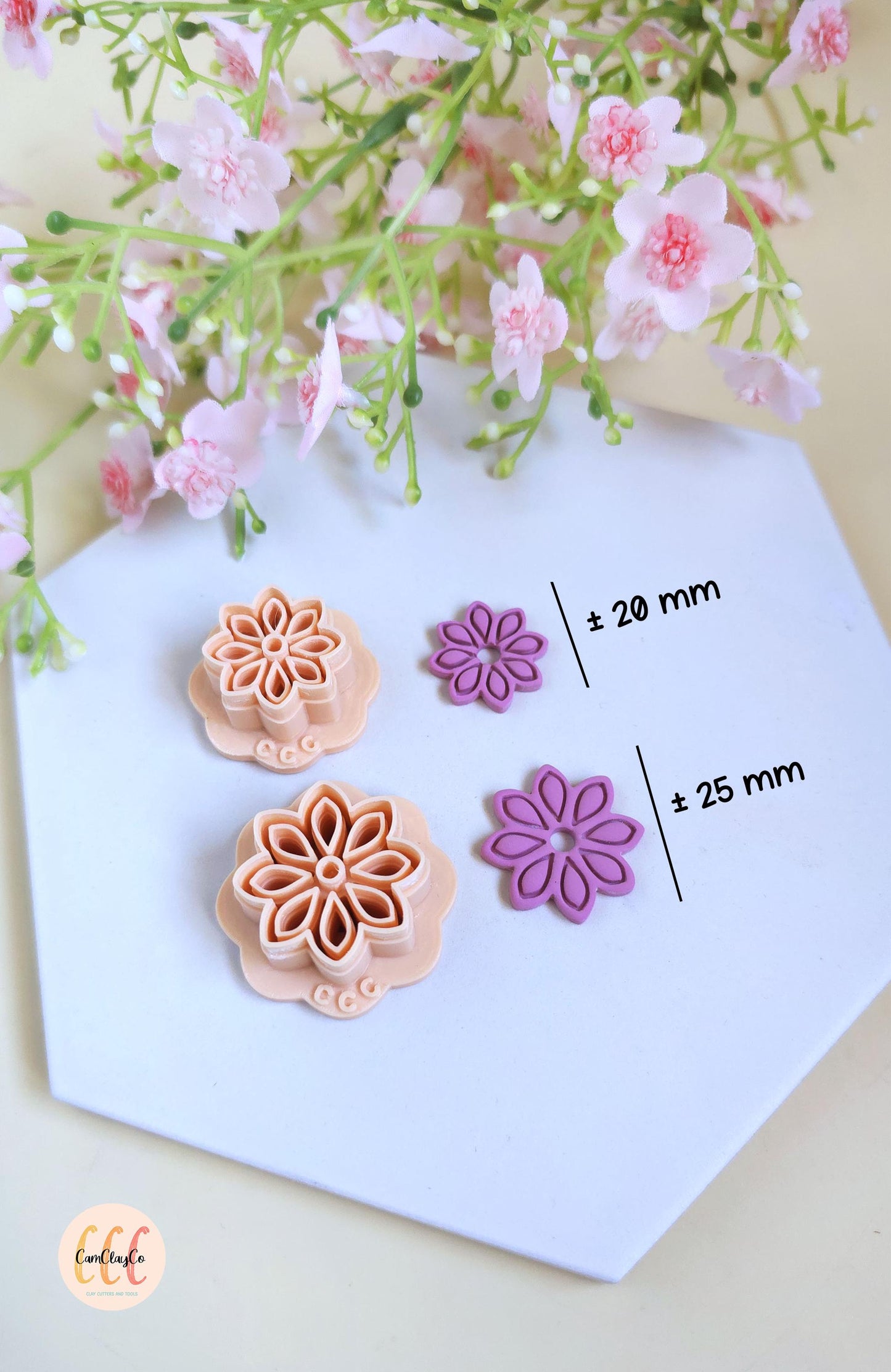 Emporte-pièces 3D fleurs 8 pétales pointus estampés pour la fabrication de bijoux en argile polymère, créoles interchangeables, pampilles