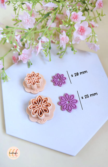 Emporte-pièces 3D fleurs 8 pétales pointus estampés pour la fabrication de bijoux en argile polymère, créoles interchangeables, pampilles