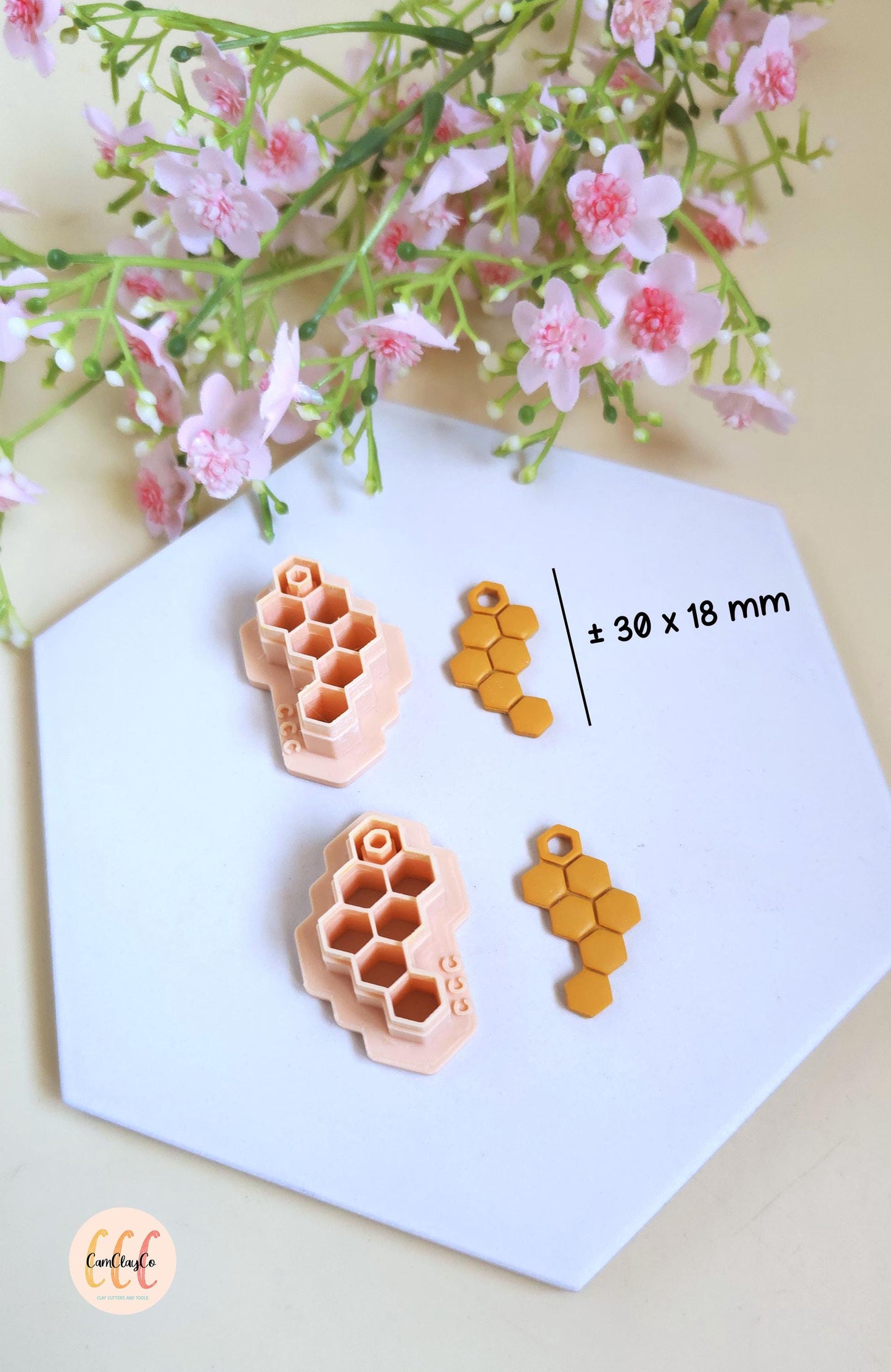 Emporte-pièces 3D en forme de nids d'abeille pour la fabrication de bijoux en argile polymère, créoles interchangeables, pampilles