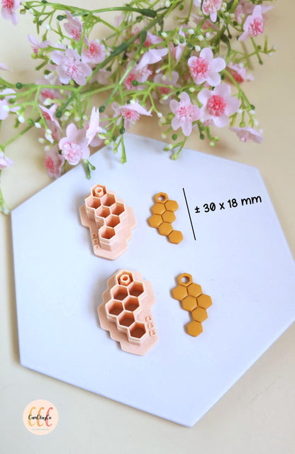 Emporte-pièces 3D en forme de nids d'abeille pour la fabrication de bijoux en argile polymère, créoles interchangeables, pampilles