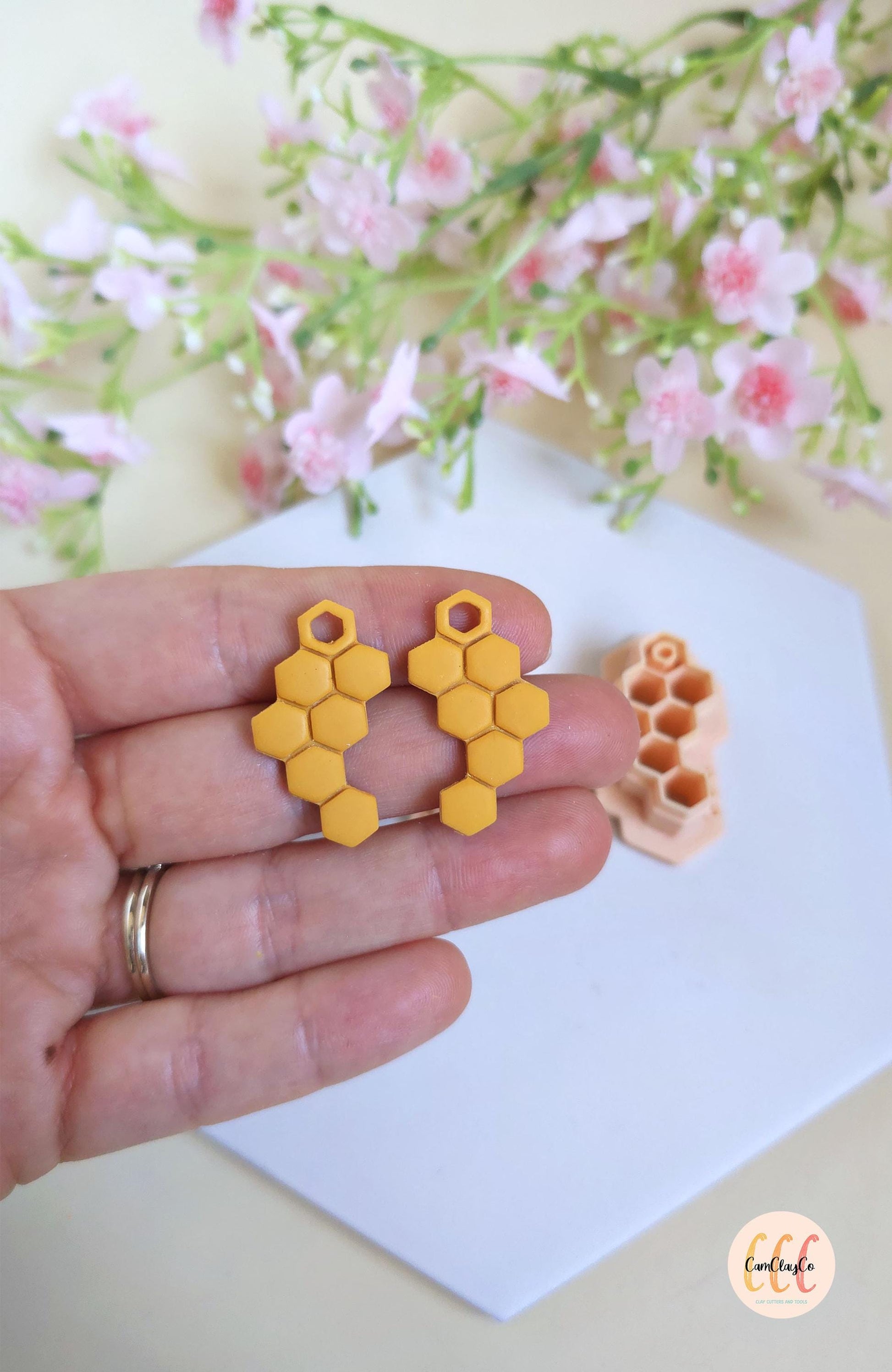 Emporte-pièces 3D en forme de nids d'abeille pour la fabrication de bijoux en argile polymère, créoles interchangeables, pampilles