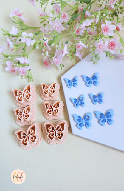 Emporte-pièces 3D en forme de papillons pour la fabrication de bijoux en argile polymère, créoles interchangeables, pampilles