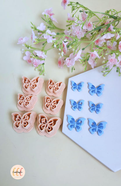 Emporte-pièces 3D en forme de papillons pour la fabrication de bijoux en argile polymère, créoles interchangeables, pampilles