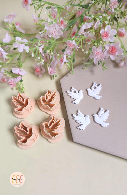 Emporte-pièces 3D en forme de colombes pour la fabrication de bijoux en argile polymère, créoles interchangeables, pampilles