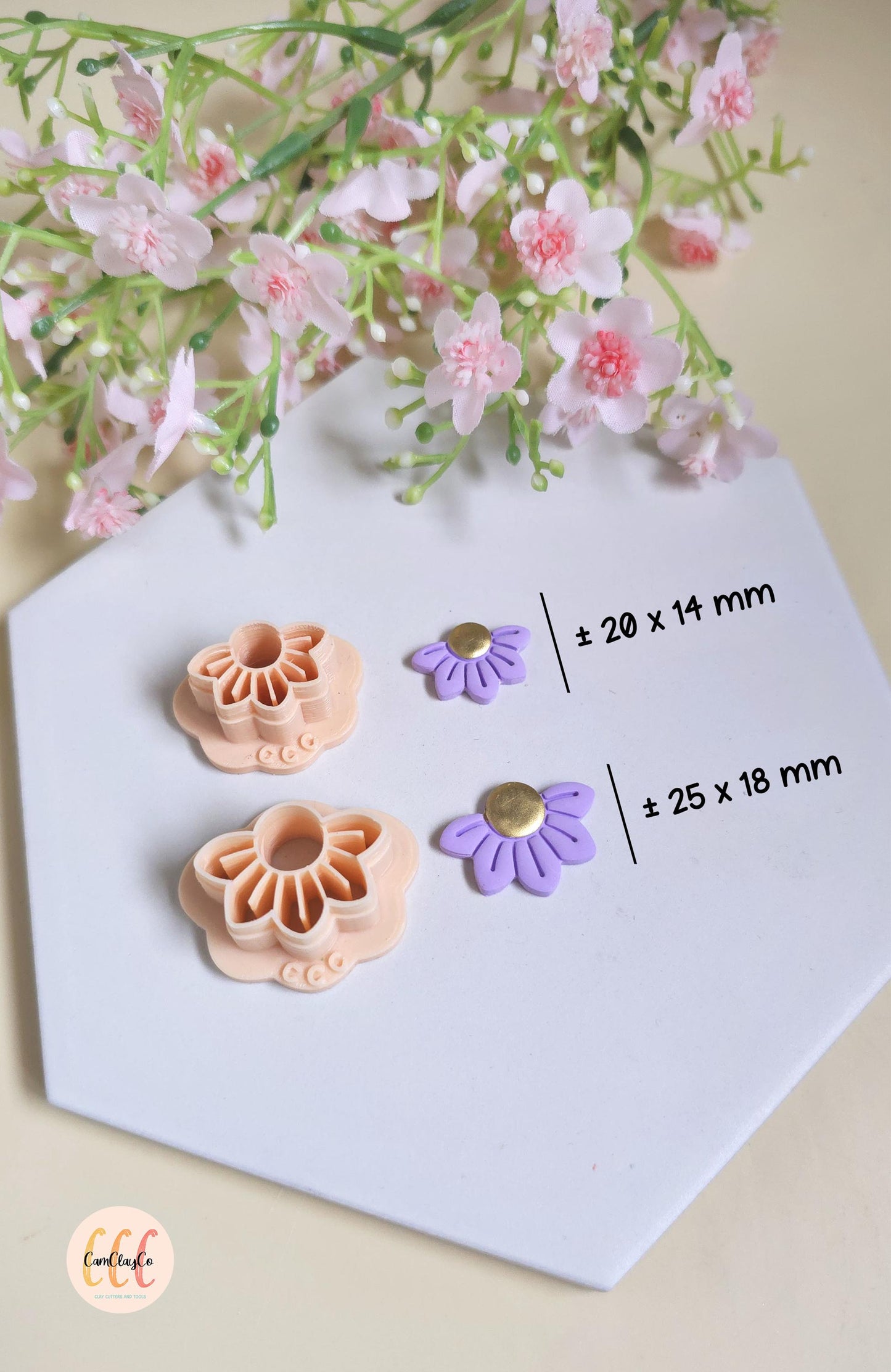 Emporte-pièces 3D en forme de demies-fleurs pour la fabrication de bijoux en argile polymère, créoles interchangeables, pampilles