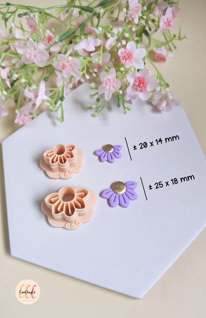 Emporte-pièces 3D en forme de demies-fleurs pour la fabrication de bijoux en argile polymère, créoles interchangeables, pampilles