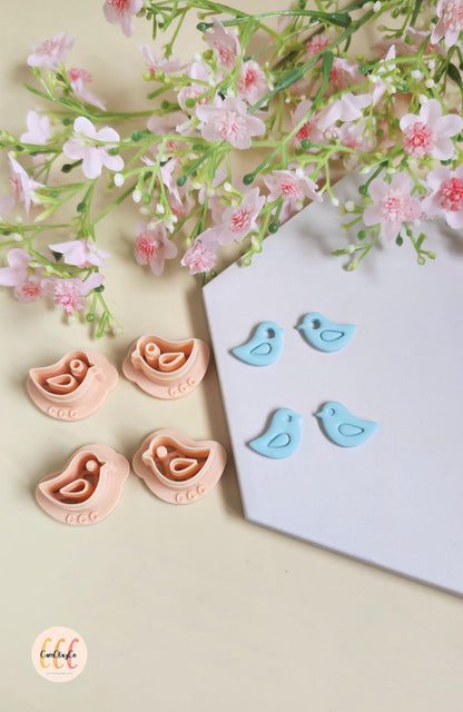 Emporte-pièces 3D en forme de petits oiseaux pour la fabrication de bijoux en argile polymère, créoles interchangeables, pampilles
