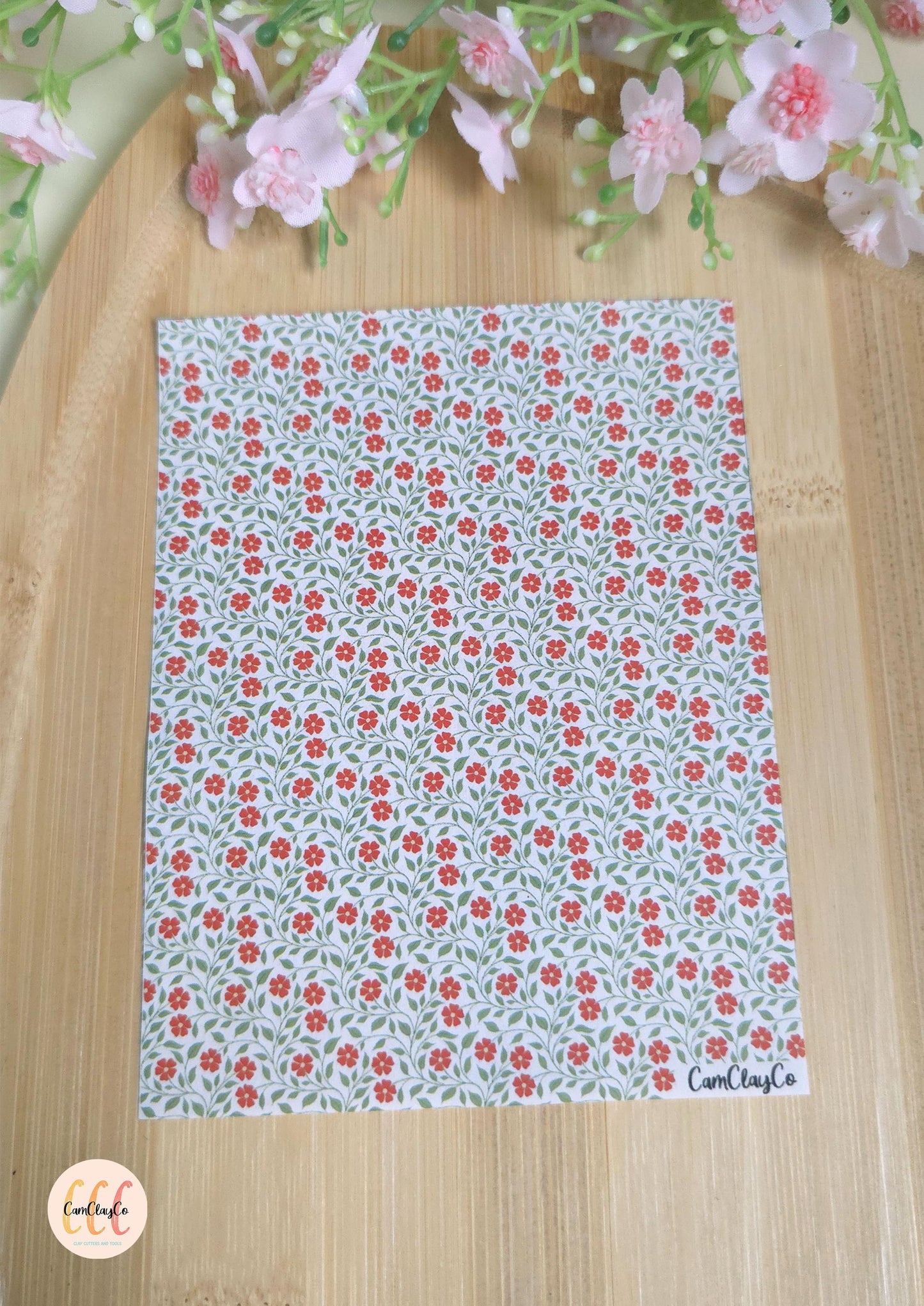 Feuille de transfert soluble à l'eau - Fleurs feuilles 01