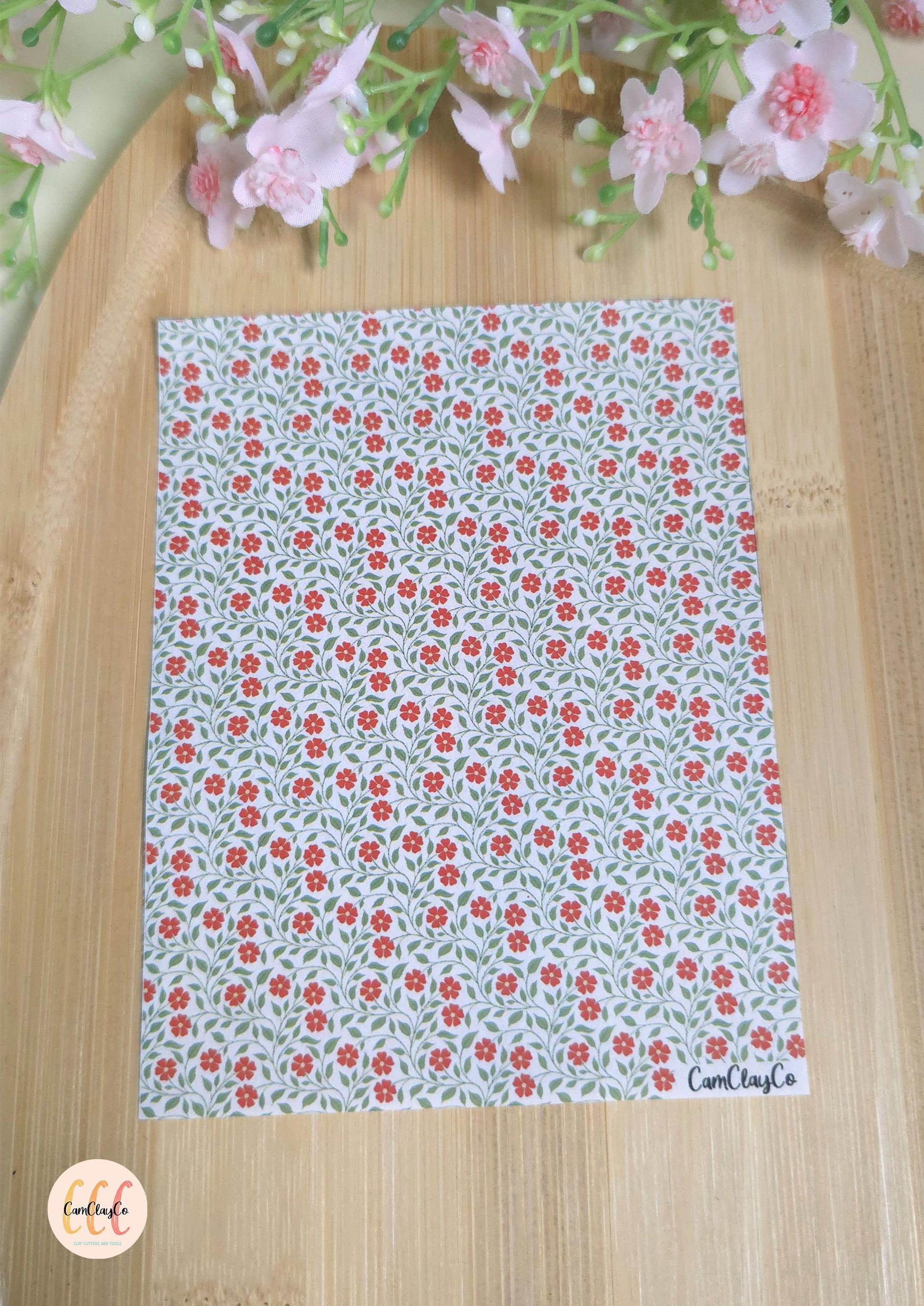 Feuille de transfert soluble à l'eau - Fleurs feuilles 01
