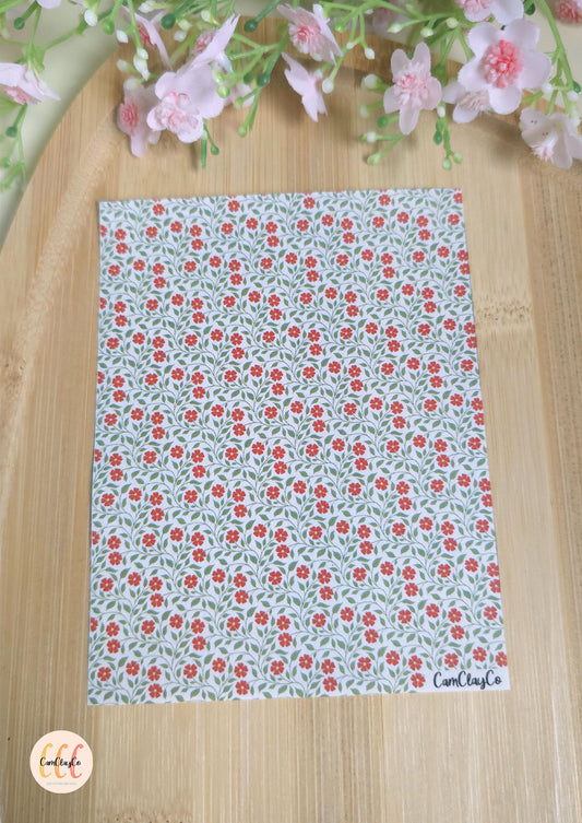 Feuille de transfert soluble à l'eau - Fleurs feuilles 01